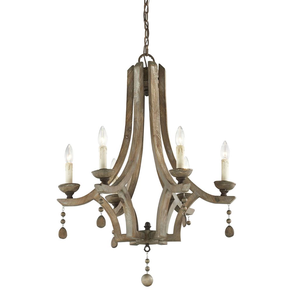 Southern Lighting Jana 6-Light Chandelier in Driftwood, , large