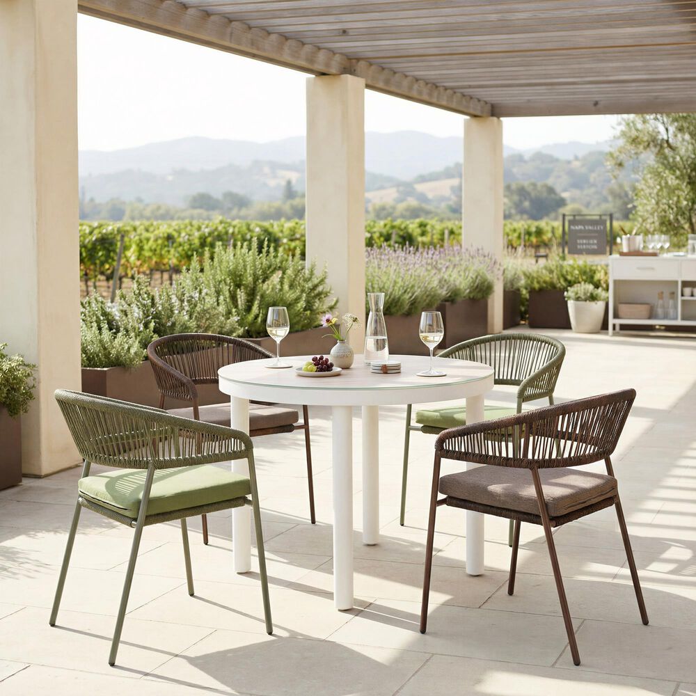 Zuo Modern Skye Outdoor Dining Chair in Brown (Set of 2), , large