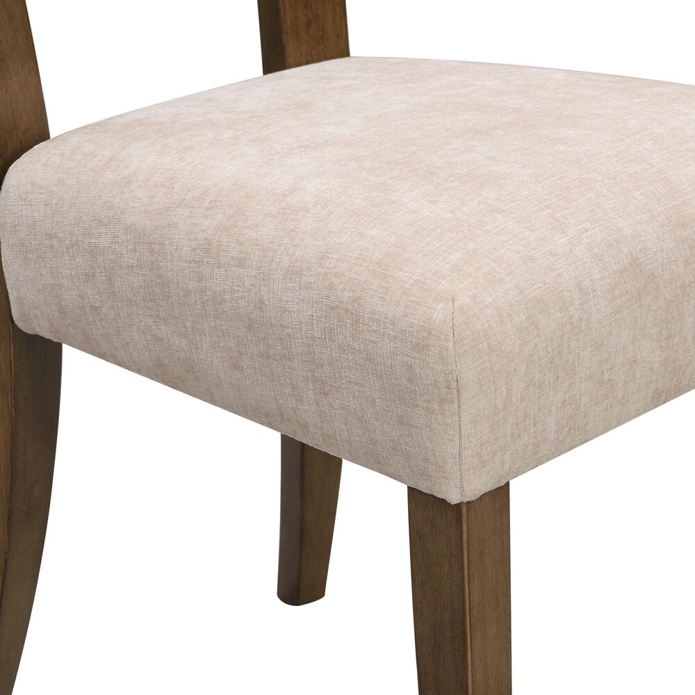 Hearth and Haven Upholstered Side Chair with Beige Cushion in Light Brown &#40;Set of 2&#41;, , large
