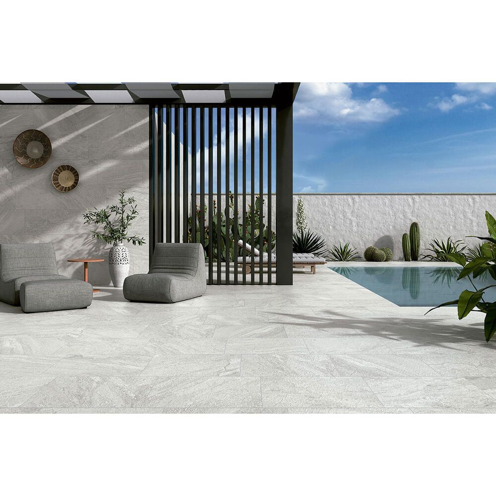 MS International Traktion Stowe Silver Dune 15" x 30" Porcelain Tile, , large