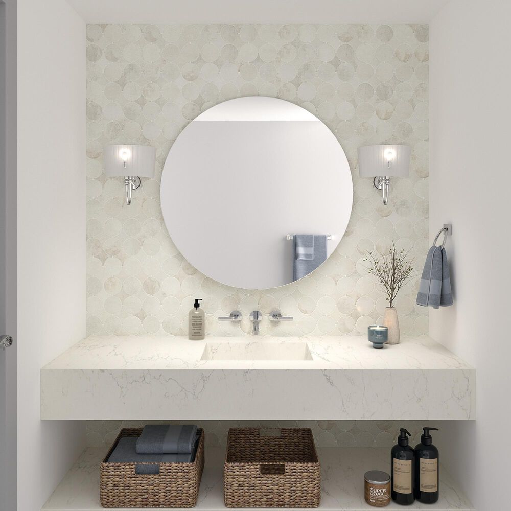 Dal-Tile Rekindle White 13.5&quot; x 13.5&quot; Canvas Dot Porcelain Mosaic Sheet, , large