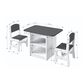 Forest Grove Kid"s Chalkboard Table Set with Two Chairs in White and Grey, , large