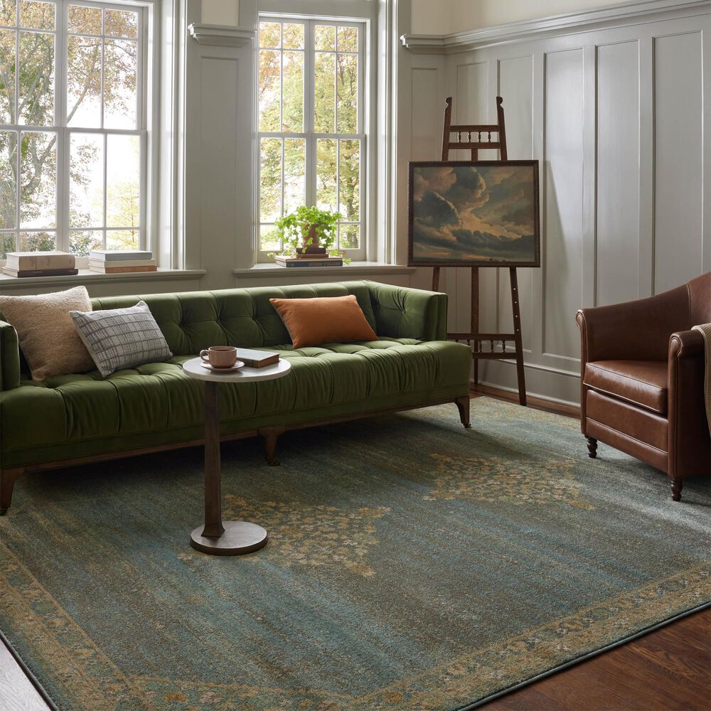 Magnolia Home Mona Aqua and Wheat 8&#39;10&quot; x 12&#39; Area Rug, , large