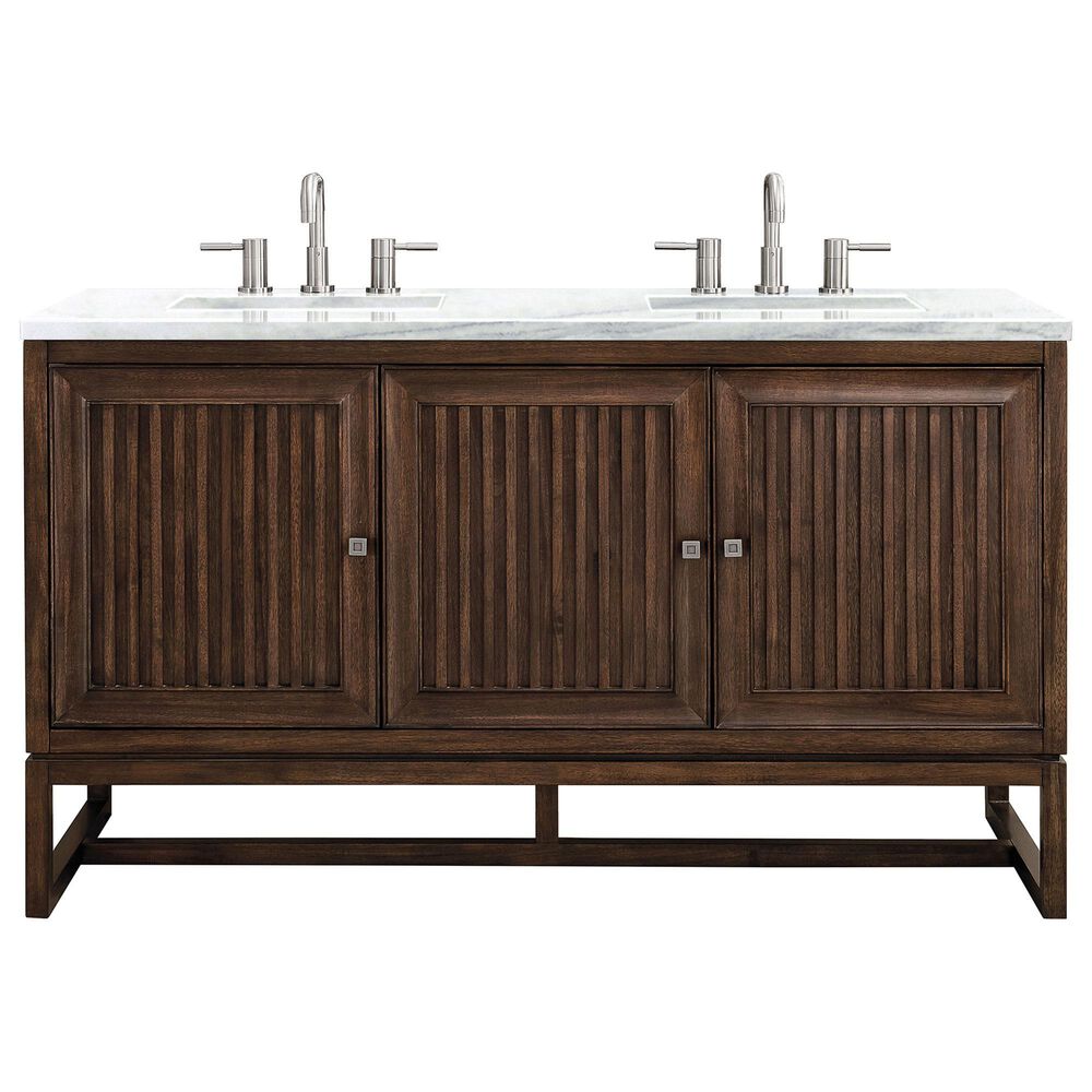 James Martin Athens 60" Double Bathroom Vanity in Mid Century Acacia