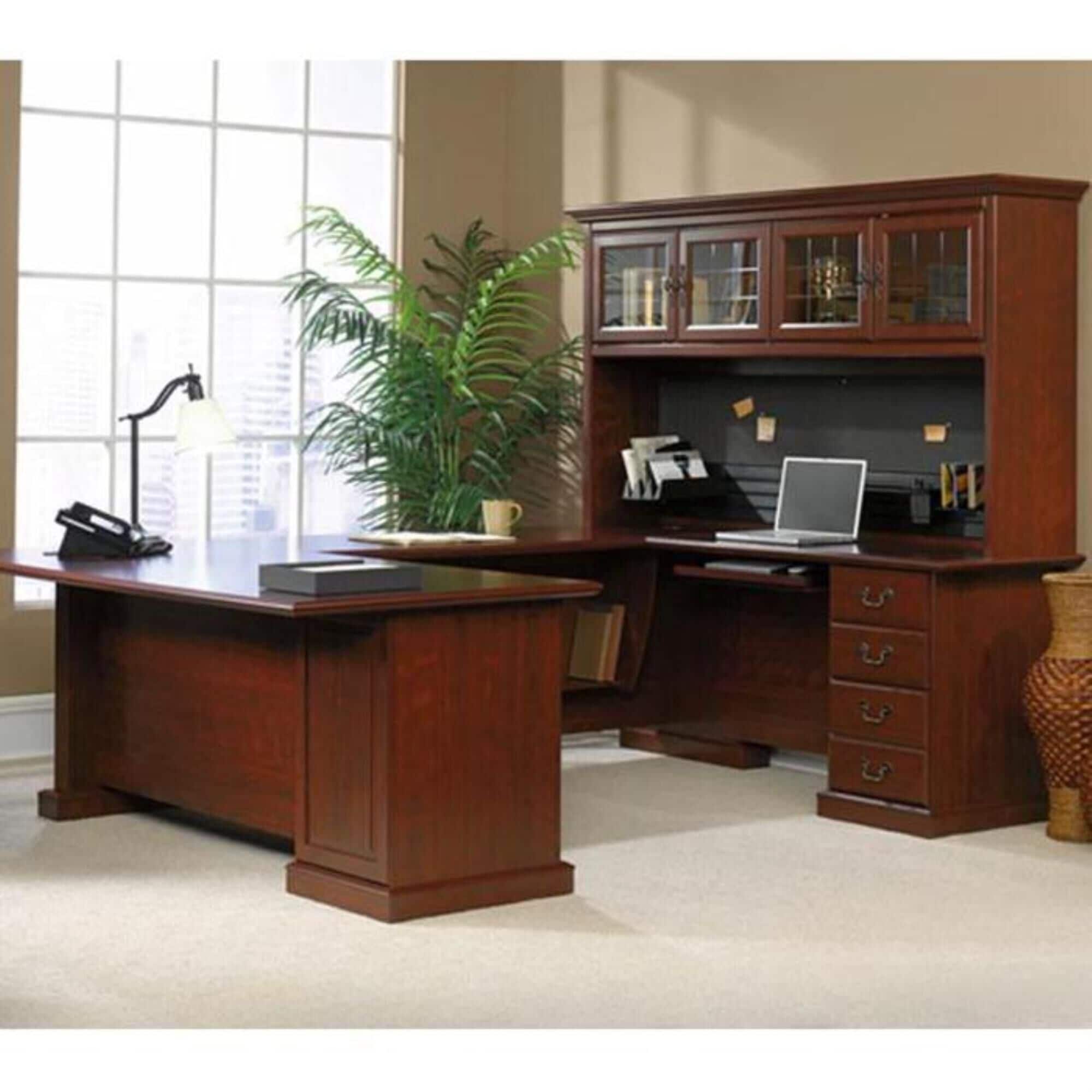 Sauder Heritage Hill 4 Piece Executive Desk in Classic Cherry NFM