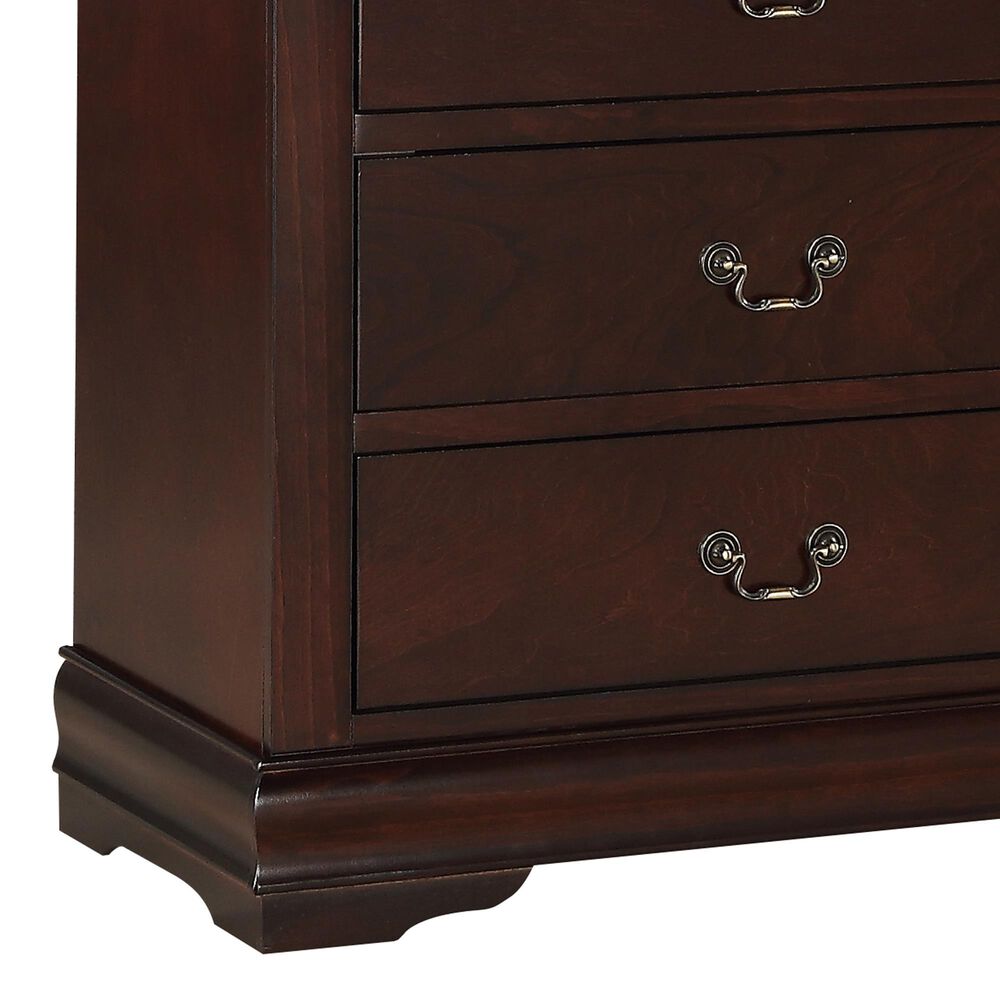 Crown Mark Louis Philip 4-Piece Twin Bedroom Set in Cherry, , large