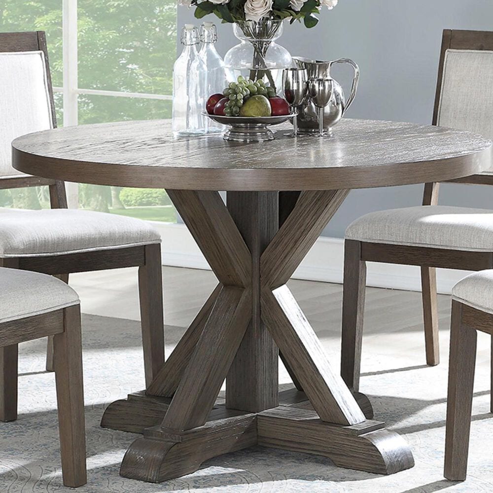 Crystal City Molly Dining Table in Light Brown With a Grey Washed
