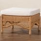 bali & pari Brooklyn Ottoman Stool with Light Honey Rattan in White, , large