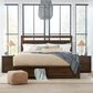 Riva Ridge Modern Loft Queen Storage Panel Bed with Two Nightstands in Brownstone, , large