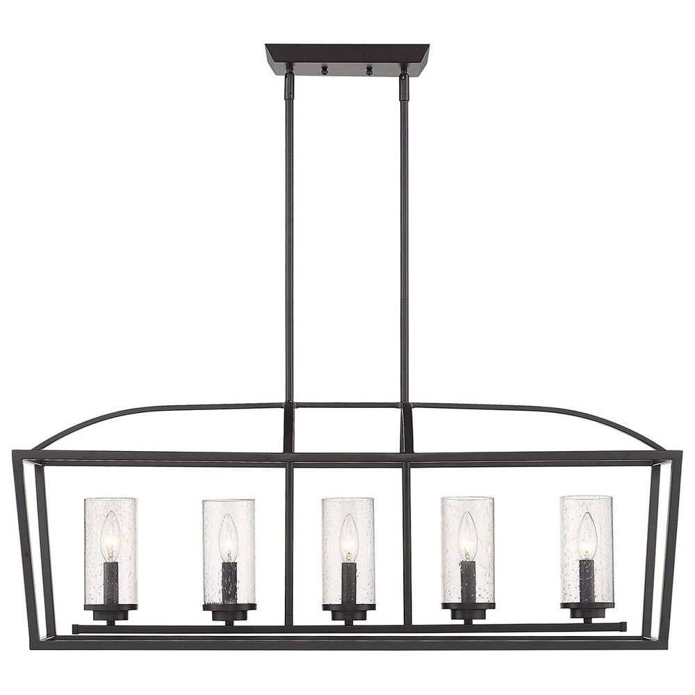 Golden Lighting Mercer 5-Light Linear Pendant in Matte Black, , large