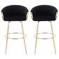 Lumisource Claire Barstool with Black Cushion in Gold (Set of 2), , large