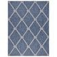 L&R Resources Seaside SEADE81875AWT1A30 1"10" x 3" Navy and White Indoor/Outdoor Area Rug, , large