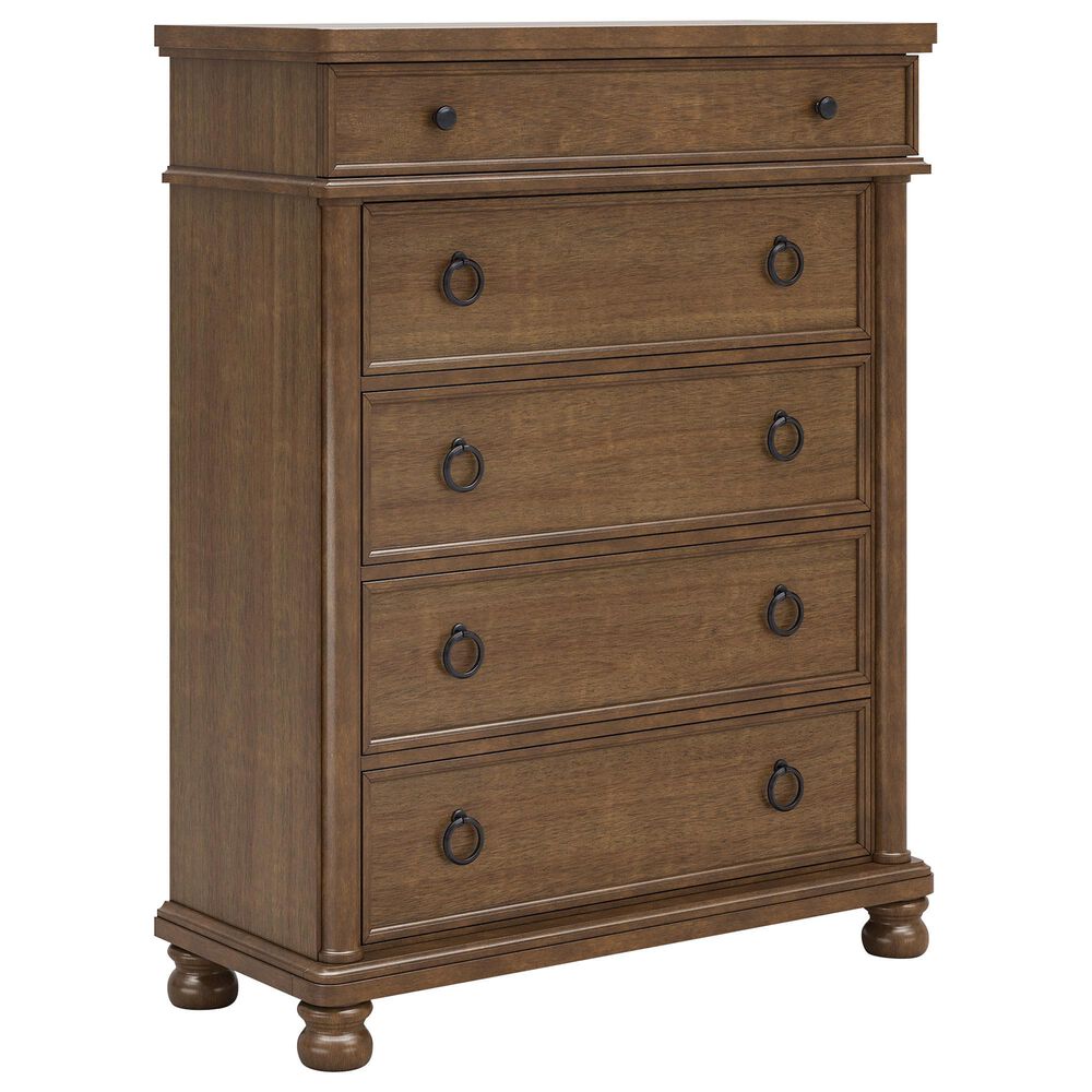 Ashley Rowlenstown 5-Piece Queen Poster Bedroom Set in Brown, , large