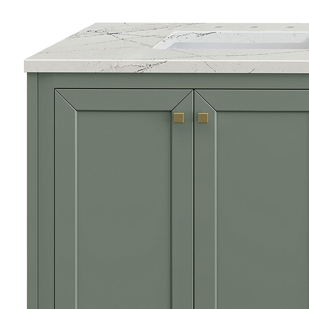 James Martin Chicago 72" Double Bathroom Vanity in Smokey Celadon with