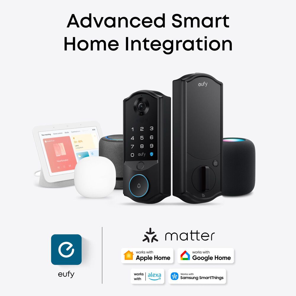 eufy FamiLock E40 Smart Security Lock with Facial Recognition in Black, , large