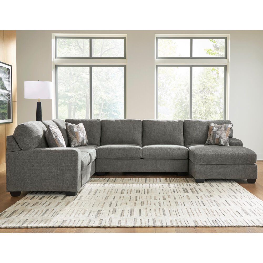 Ashley Clarington 3-Piece Right Facing Sectional with Chaise in Greystone, , large