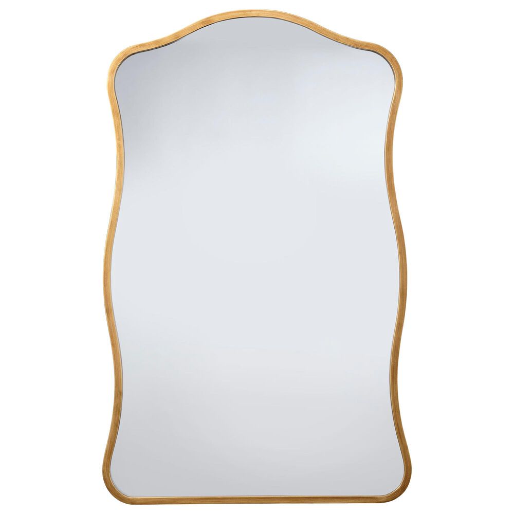 Splendor Living Cranford Wavy Wall Mirror in Antique Brass, , large