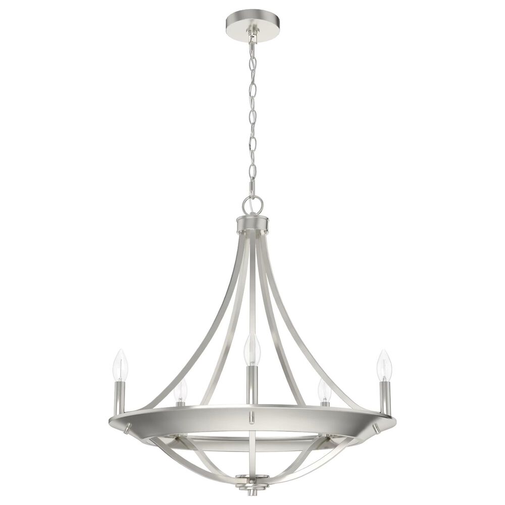 Hunter Perch Point 24" 5-Light Chandelier in Brushed Nickel, , large