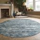 Radici USA Davide Striped 7"10" Round Blue Area Rug, , large