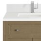 James Martin Vanities Chicago 30" Single Bathroom Vanity in Walnut Whisper with Single Hole 3 cm White Zeus Quartz Top and Rectangular Sink, , large
