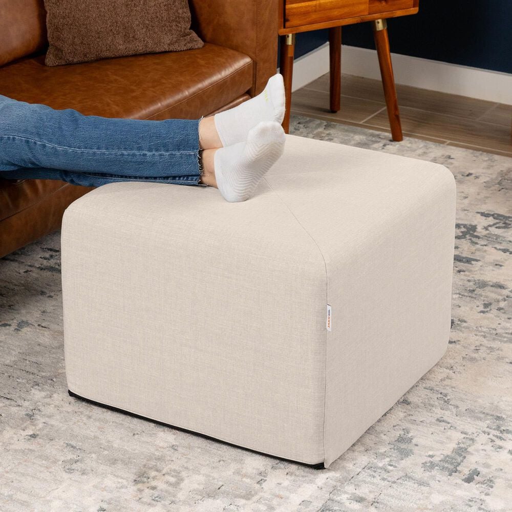 Jaxx Monroe Medium Ottoman in Mist Light Grey, , large