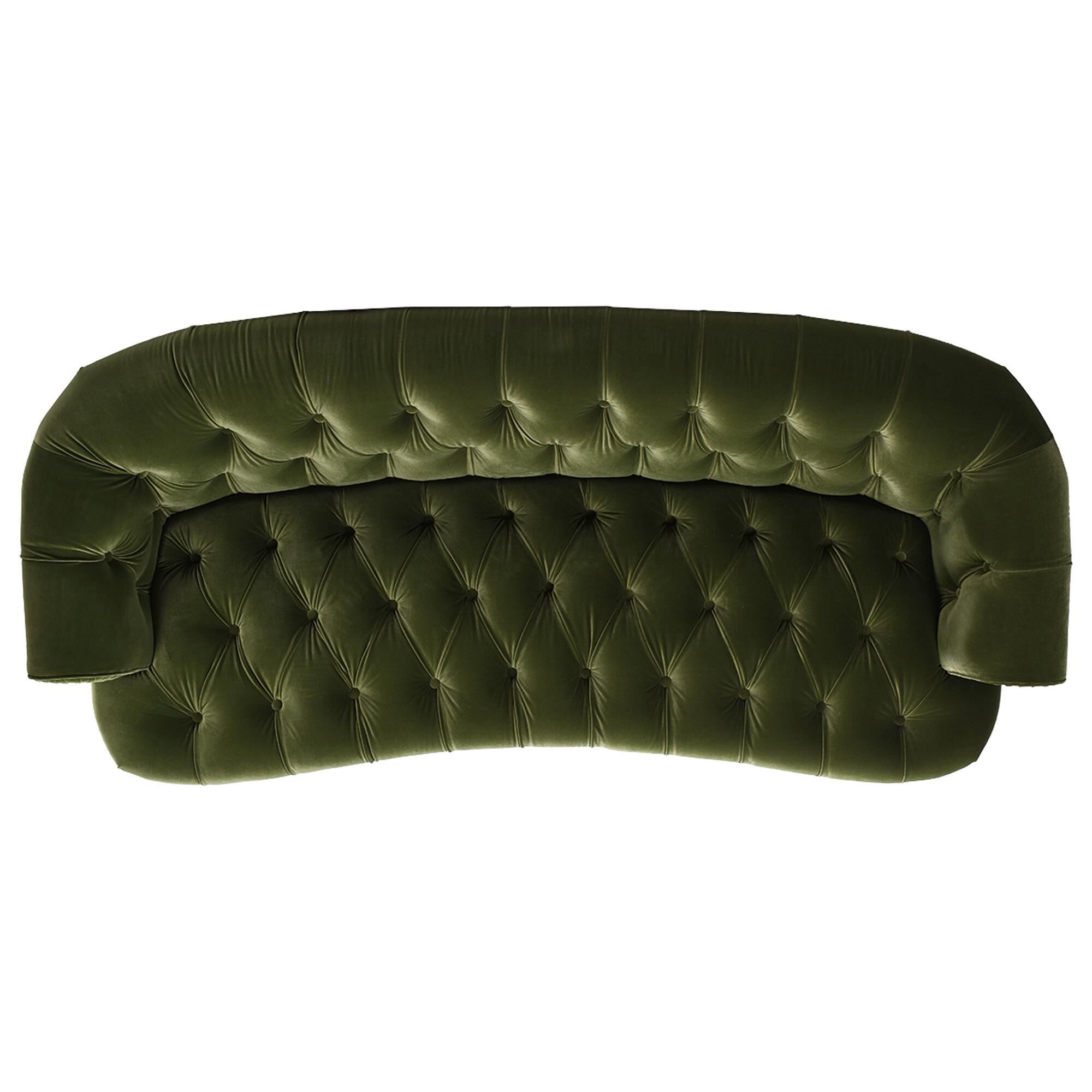 Jennifer Taylor Home La Rosa Stationary Sofa in Olive Green Velvet