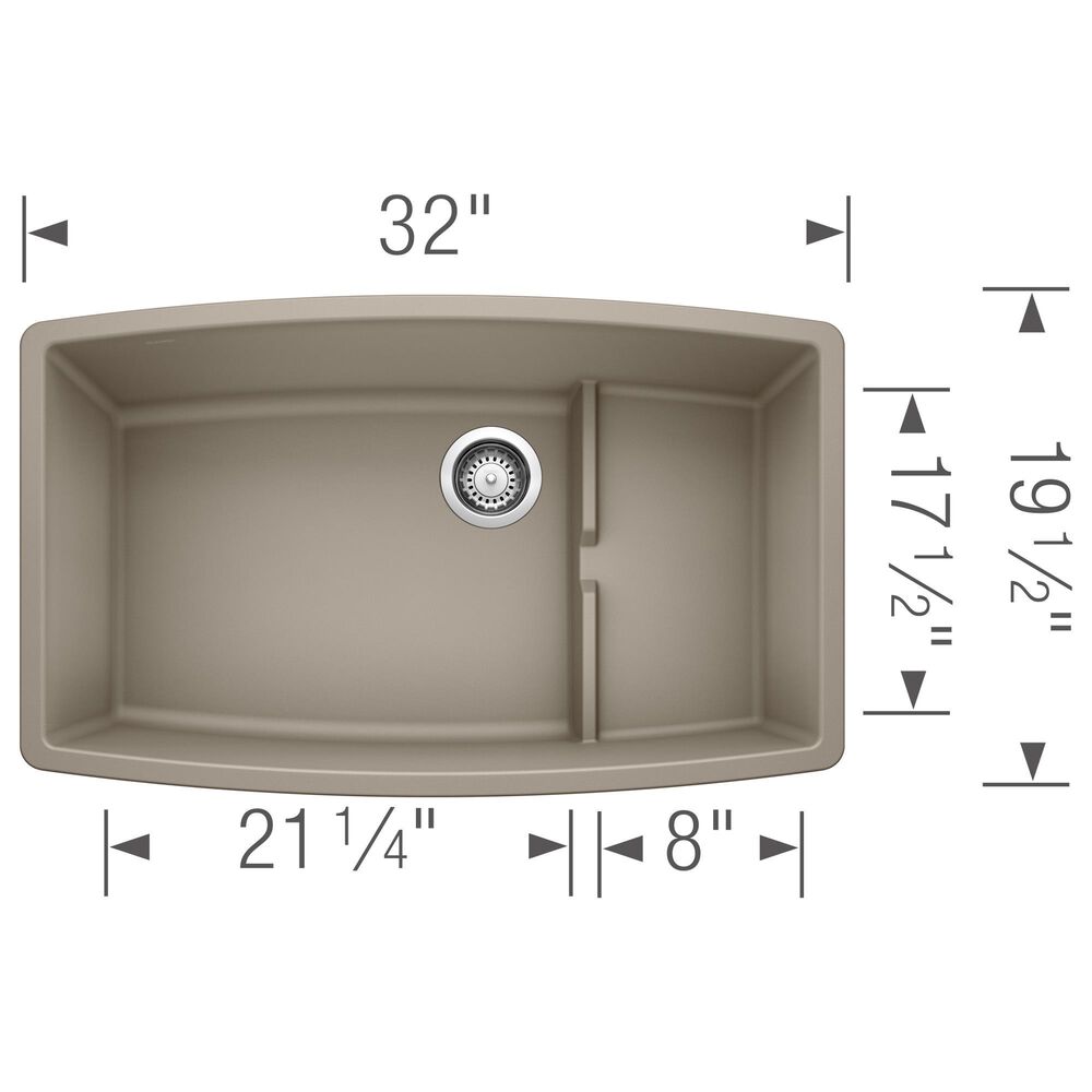 Blanco Performa 32&quot; Cascade Kitchen Sink with Colander in Truffle, , large