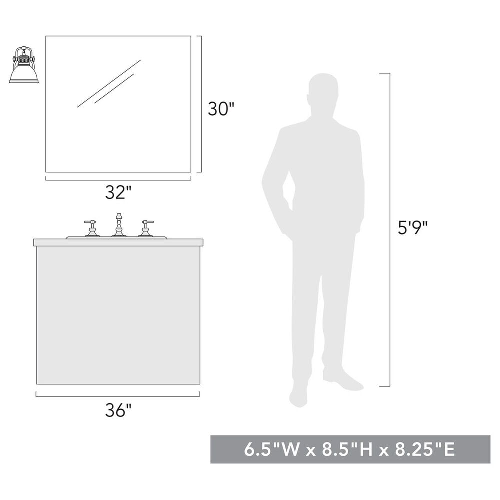 Golden Lighting Duncan 1-Light Bath Vanity in Pewter, , large