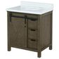 Lexora Home Marsyas 30" Single Bathroom Vanity in Rustic Brown with 2 cm White Cultured Marble Top and Rectangular Sink, , large