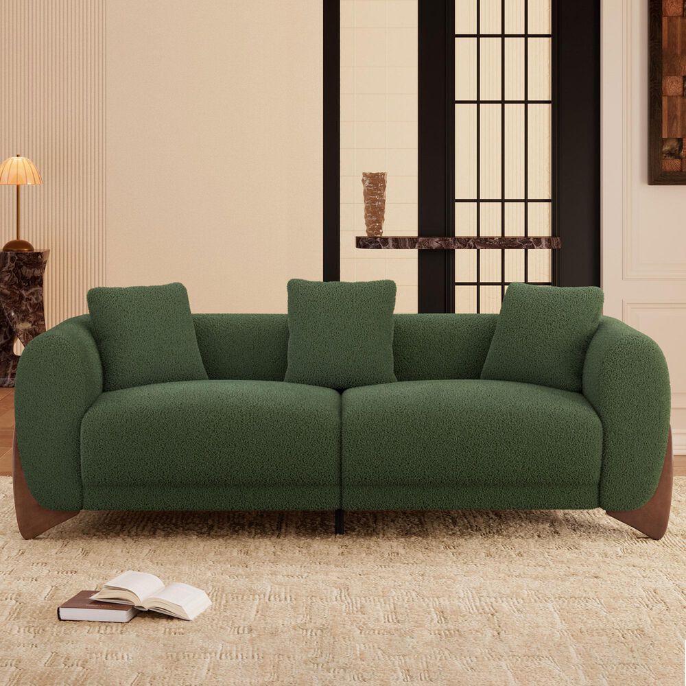 Morden Fort Cloud Boucle Stationary Sofa in Green, , large