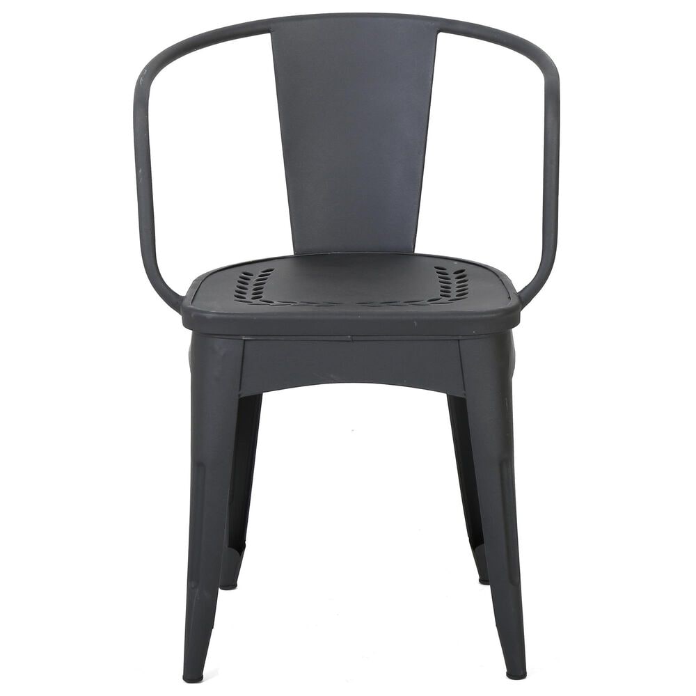 Hearth and Haven Lourdes 3-Piece Iron Bistro Set in Black, , large
