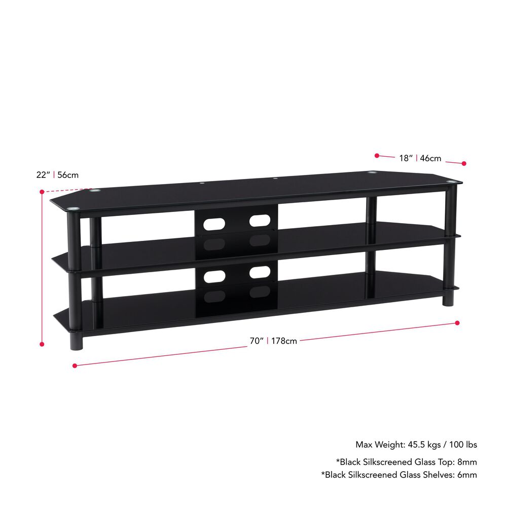 CorLiving Travers 70&quot; TV Console in Black, , large
