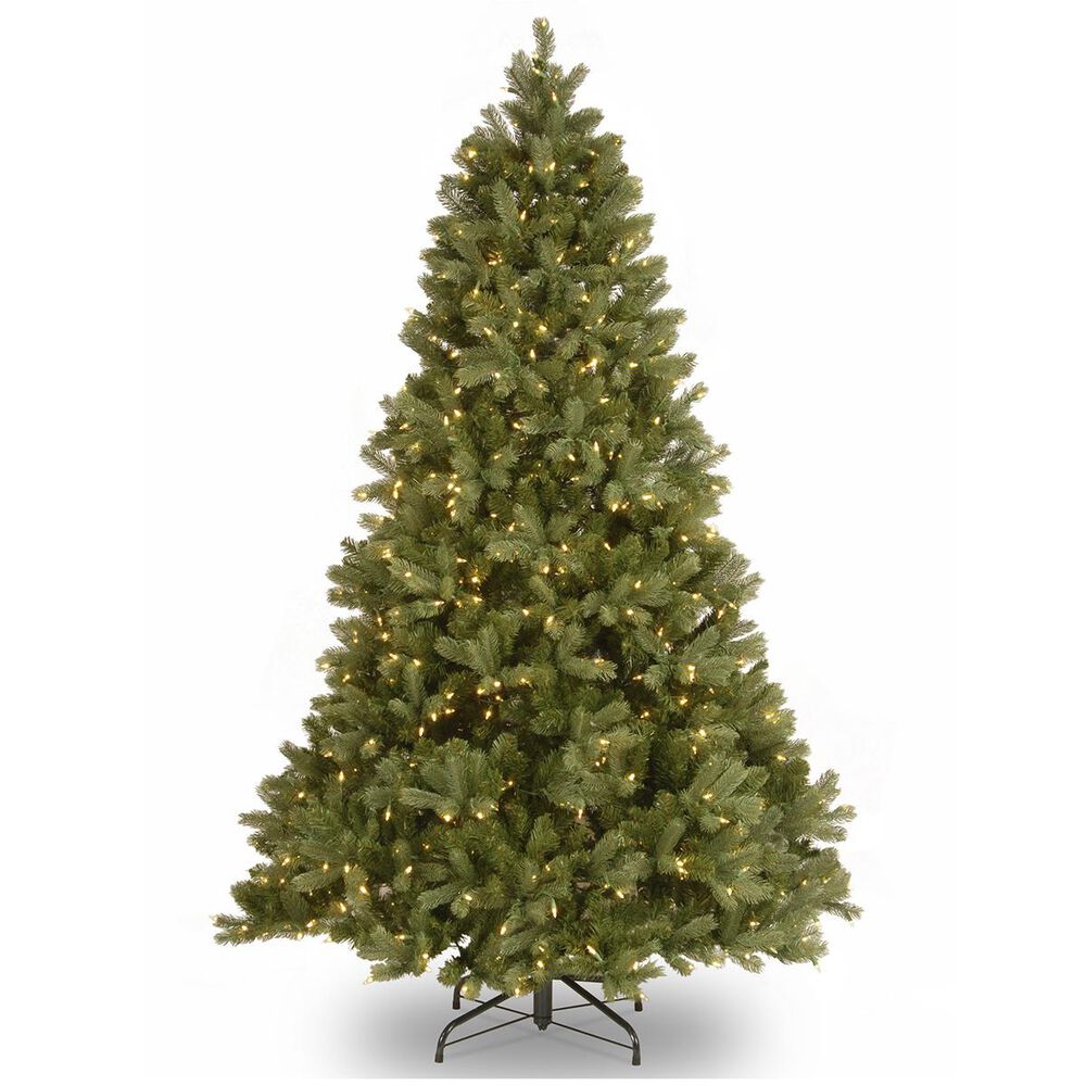 National Tree 7" Feel Real Downswept Douglas Fir Hinged Green Tree with 700 White Lights, , large