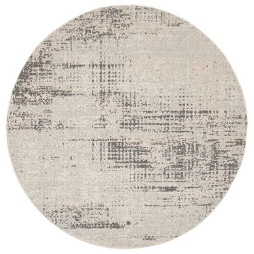 Nourison Rush 6" Round Ivory and Beige Area Rug, , large