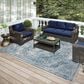 Dalyn Rug Company Sedona Oriental 9" x 12" Indigo Indoor/Outdoor Area Performance Rug, , large