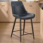 Linon Home Decor Elder 24" Counter Stool with Navy Cushion in Black, , large