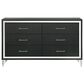 Coaster Lucia 6-Drawer Dresser and Mirror in Black and Chrome, , large