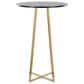 LumiSource Cosmo Bar Table in Gold Metal and Black Wood, , large