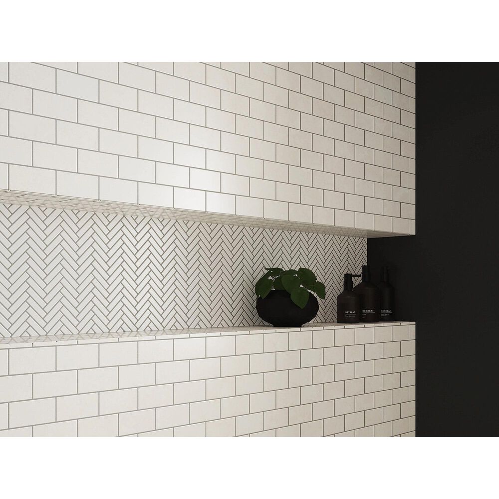 Shaw Eterna Alps Thassos 10.25" x 12.5" Natural Stone Mosaic Sheet, , large