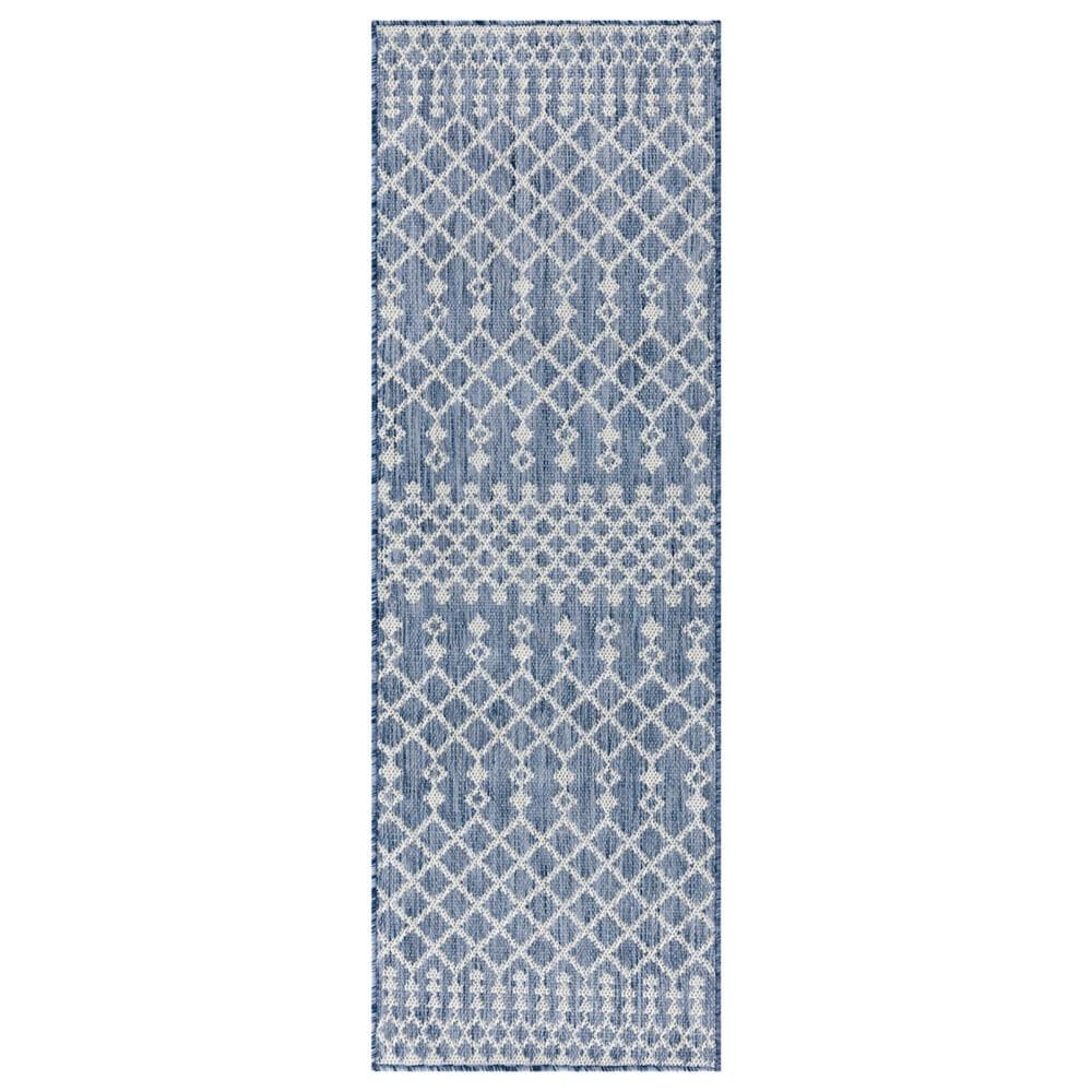 Nourison Positano Southwestern Navy Blue 2" x 6" Indoor/Outdoor Runner, , large