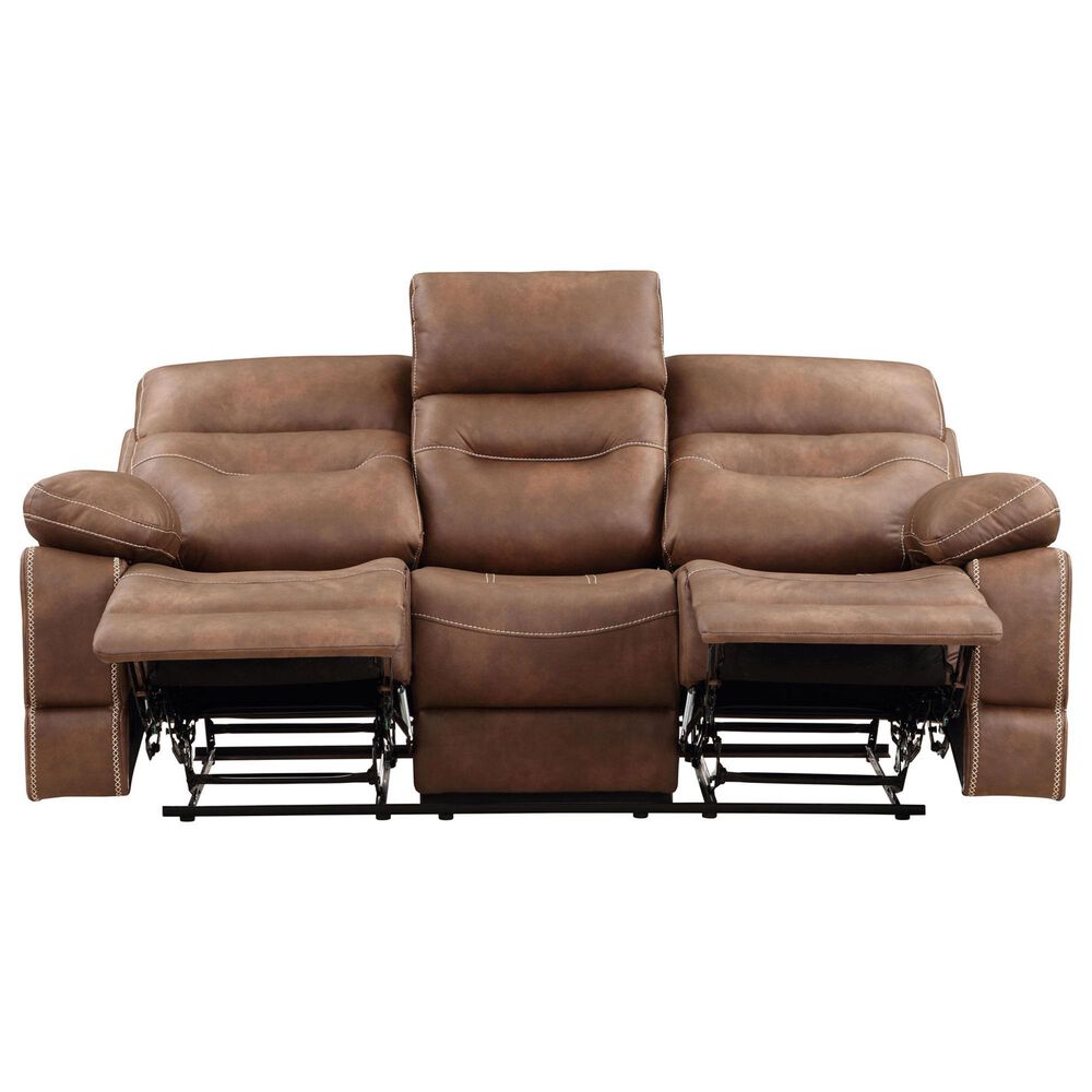 Steve Silver Rudger Manual Reclining Sofa in Chestnut Brown, , large
