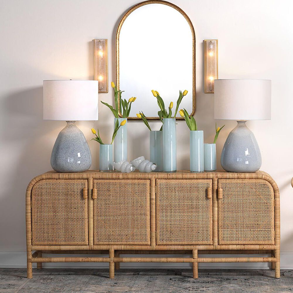 JYC Levi Table Lamp in Blue Reactive Glaze, , large