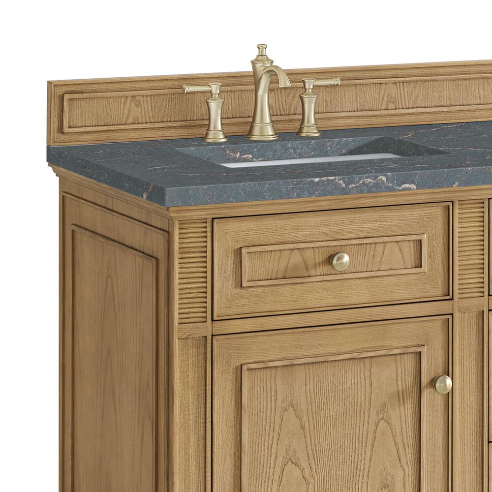James Martin Vanities Lorelai 60&quot; Double Vanity in Light Natural Oak with 3 cm Parisien Bleu Quartz Top, , large