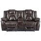 Steve Silver Oportuna Dual-Power Reclining Console Loveseat in Coffee, , large