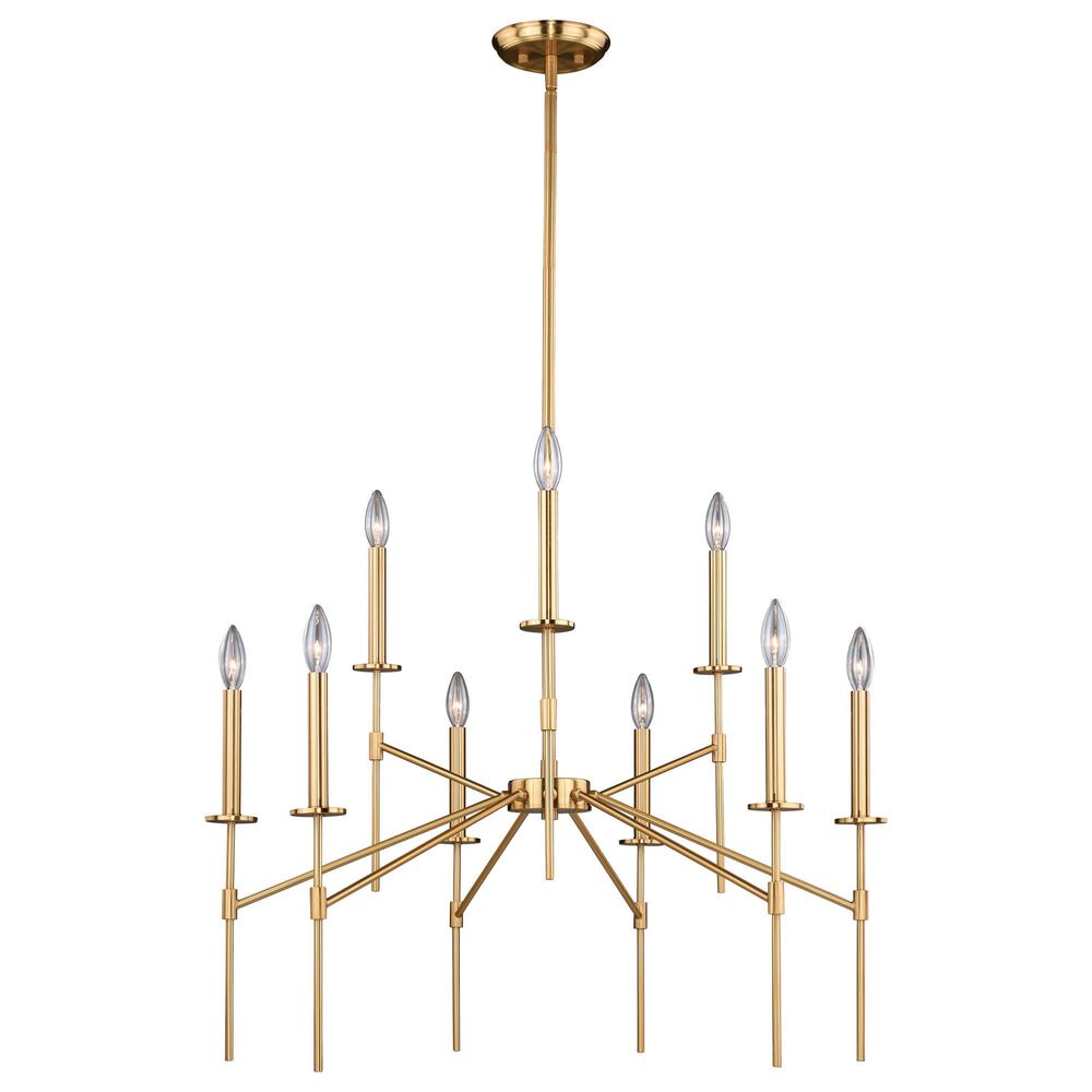 Vaxcel Kedzie 9-Light Chandelier in Natural Brass, , large