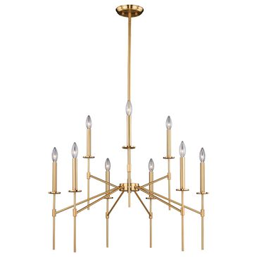 Vaxcel Kedzie 9-Light Chandelier in Natural Brass, , large
