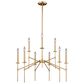 Vaxcel Kedzie 9-Light Chandelier in Natural Brass, , large