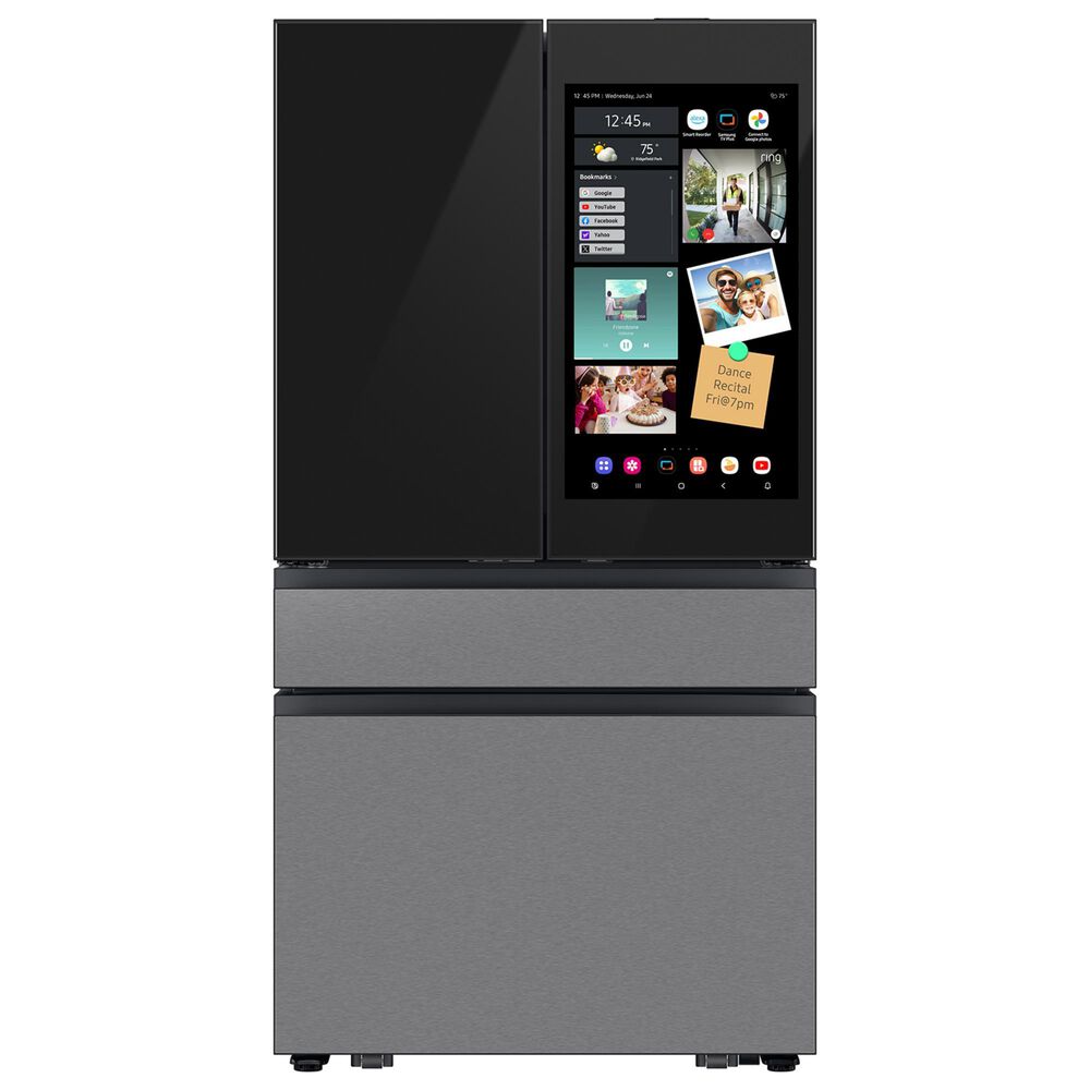 Samsung 28.6 Cu. Ft. Bespoke 4-Door French Door Refrigerator with AI Family Hub+ & AI Vision Inside in Charcoal Glass & Stainless Steel, , large
