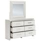Ashley Zuraleus 6-Drawer Dresser and Mirror in Matte White and Chrome, , large