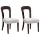 Hearth and Haven Upholstered Side Chair with Gray Cushion in Dark Brown (Set of 2), , large